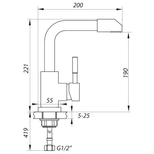 Змішувач для умивальника Zerix LR71198-4 (LL1467)