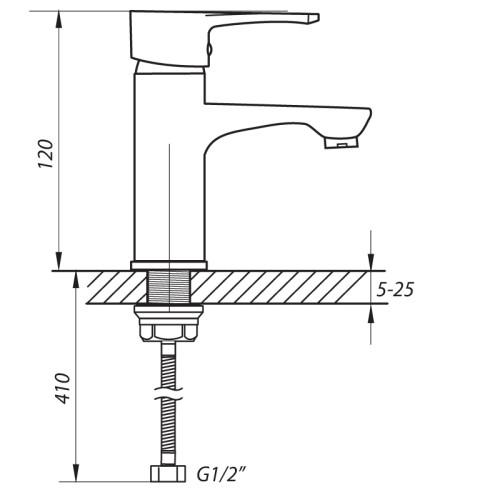 Змішувач для умивальника Zerix JEX 450 (ZX2935)