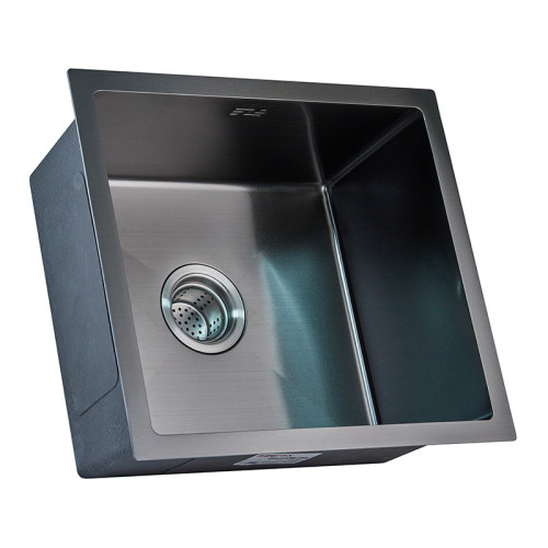 Мийка Zerix ZH4843B-215 (3.0/1.0) PVD-Black із сушаркою для посуду (ZM5555)