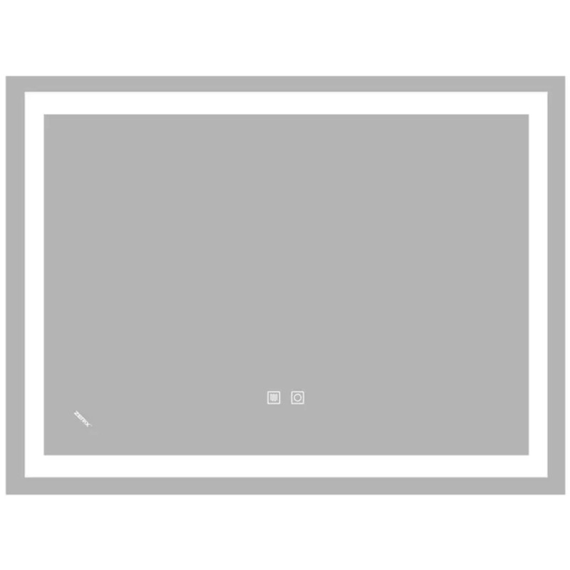 Дзеркало ZERIX KUBIX MR03-80x60-REVERSE із LED Touch, Anti-fog, димером, рег. яскравості (ZX6053)