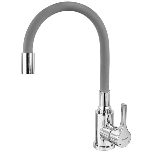 Змішувач для кухні ZERIX REX-011 CHROME REFL.GREY з нерж. сталі (Колір хром+силіконовий вилив сірий) (ZX6128) Змішувач для кухні ZERIX REX-011 CHROME REFL.GREY з нерж. сталі (Колір хром+силіконовий вилив сірий) (ZX6128)