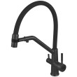 Змішувач для кухні з силіконовим виливом Zerix MAG-021 Black Refl.Black з нержавіючої сталі SUS304 з виходом для питної води (ZX6006)