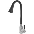 Змішувач для кухні Zerix ATRIUM-011-T REFL.BLACK (колір хром + силіконовий вилив чорний) (ZX4720)