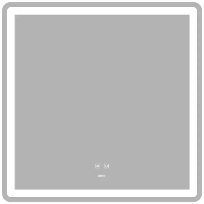 Дзеркало ZERIX MIRRA MR05-80x80 із LED Touch, Anti-fog, димером, рег. яскравості (ZX6058)