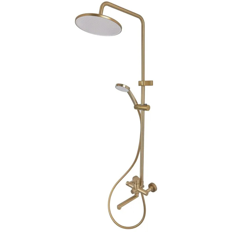 Душова колона із змішувачем ZERIX REX-009-J BRUSHED GOLD із нерж. сталі (Колір матове золото) (ZX6125)