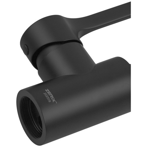 Змішувач для кухні ZERIX REX-011 BLACK REFL.BLACK з нерж. сталі (Колір чорний+силіконовий вилив чорний) (ZX6132)