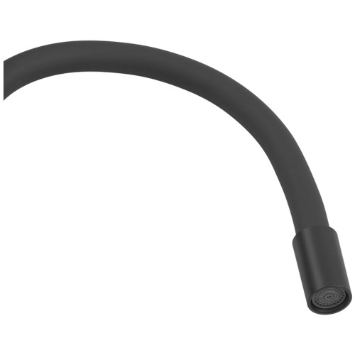 Змішувач для кухні ZERIX REX-011 BLACK REFL.BLACK з нерж. сталі (Колір чорний+силіконовий вилив чорний) (ZX6132)
