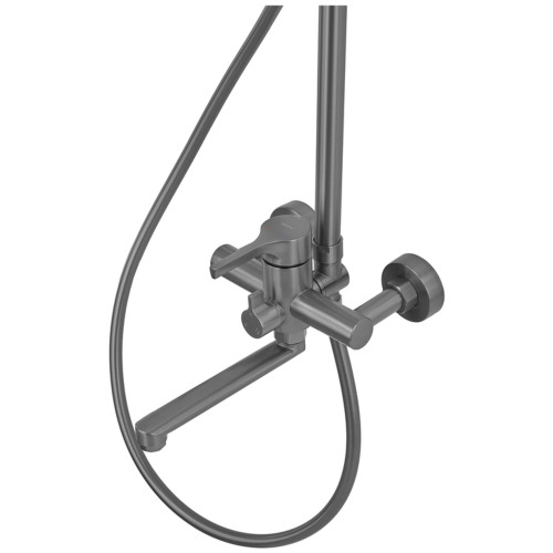 Душова колона із змішувачем ZERIX REX-009-J GRAPHITE із нерж. сталі (Колір графіт) (ZX6126)