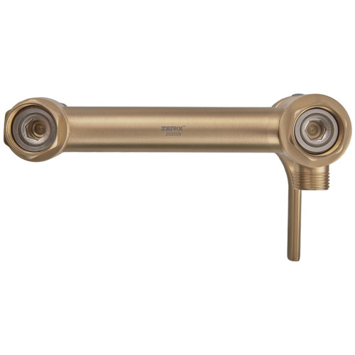 Настінний змішувач з гігієнічним душем ZERIX REX-222 BRUSHED GOLD з нерж. сталі (Колір матове золото) (ZX6122)
