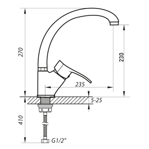 Змішувач для кухні Zerix DYU 135 (ZX0023)