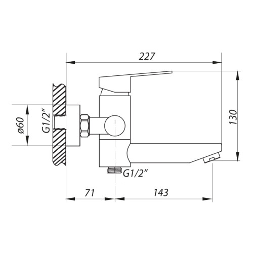 Змішувач для ванни Zerix LR73103 (LL1196)