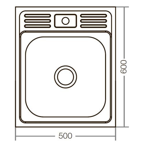Кухонна мийка накладна ZERIXZ5060-04-160E (satin) (ZX1610)