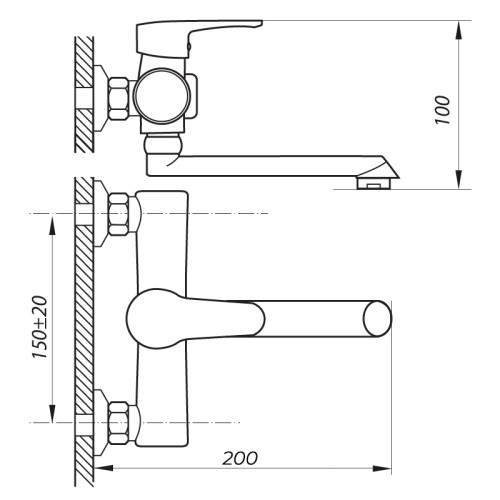Змішувач для ванни Zerix PUD3 045 (ZX2790)