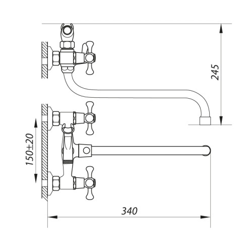 Змішувач для ванни Zerix DMX 605 (ZX0021)