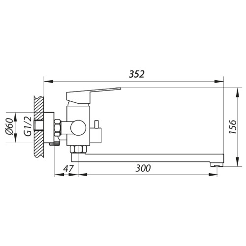 Змішувач для ванни Zerix LR72203 (LL1198)
