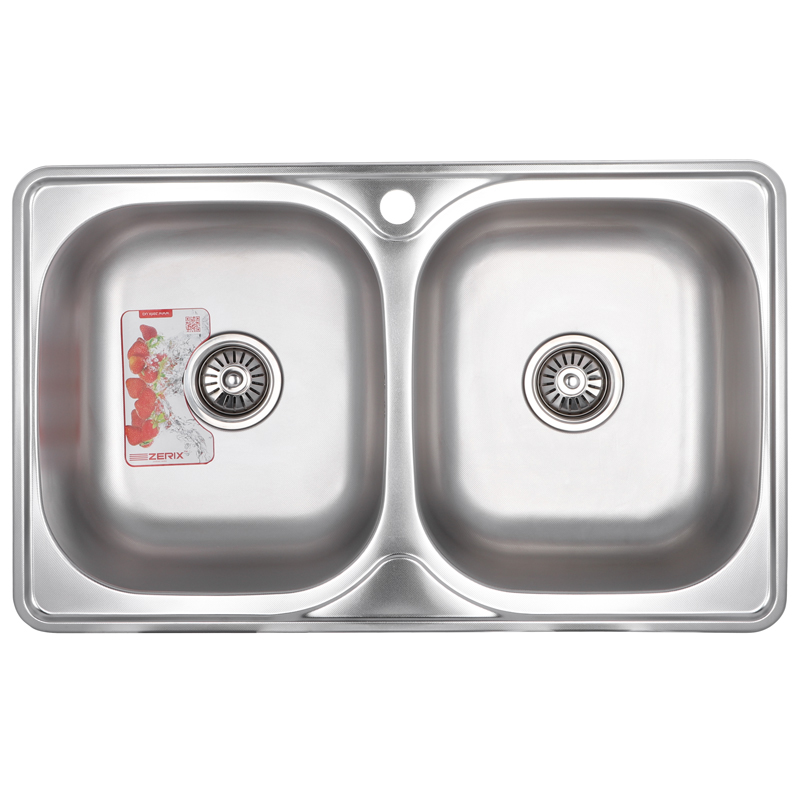 Мийка кухонна Zerix Z7848D-08-180E DOUBLE (SATIN) (ZS0578)