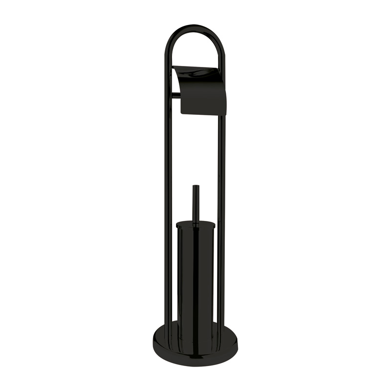 Єрш для підлоги з папероутримувачем Zerix KIT ME04 Black (ZX4644)