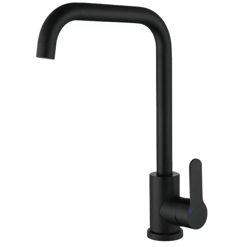 Змішувач для кухні ZERIX DAX-011-G BLACK з нерж. сталі SUS304 (чорний) (ZX4818)