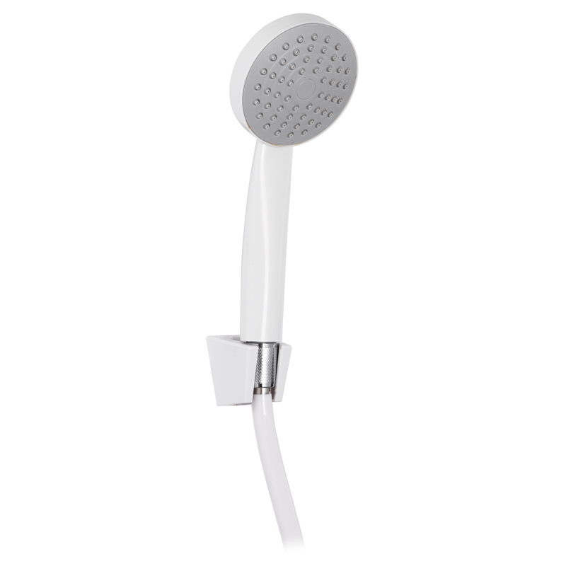 Душовий набір (шланг, лійка, кронштейн) білий Zerix SHOWER SET-02W (ZX3096)