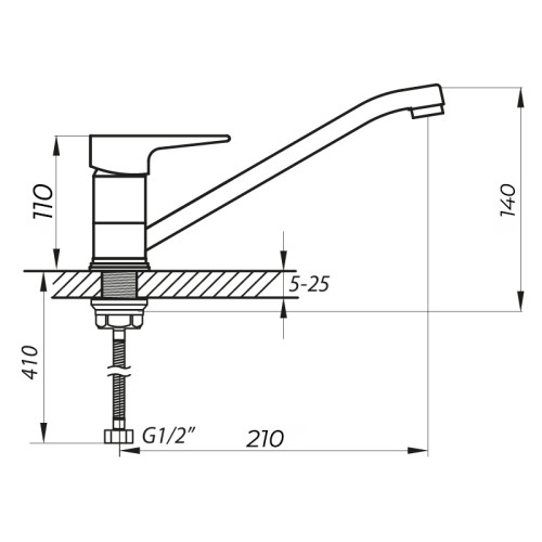 Змішувач для кухні Zerix SOP4-A 045 (ZX3057)