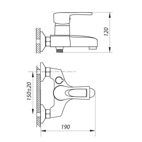 Змішувач для ванни Zerix FAD 135 (ZX0212)