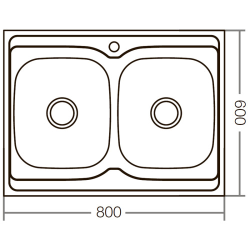 Кухонна мийка накладна Zerix Z8060B-08-180E (satin) (ZX1620)