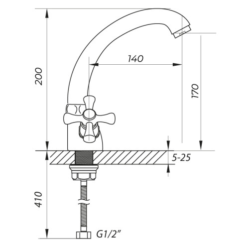 Змішувач для умивальника Zerix TLC 722 (ZX0163)