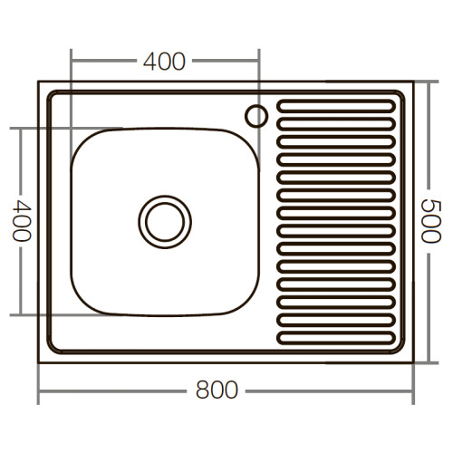 Кухонна мийка накладна ZERIXZ8050L-04-160E (satin) (ZX1614)