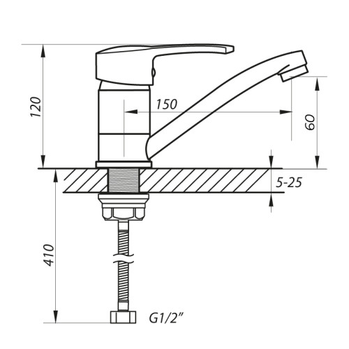 Змішувач для умивальника Zerix PED-B 279 (ZX0069)
