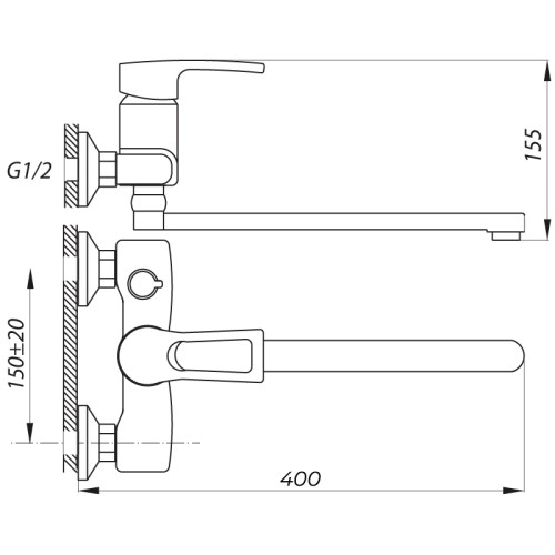 Змішувач для ванни Zerix JLB 181 (ZX2943)