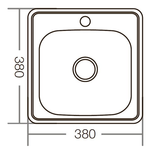 Мойка кухонная ZERIX Z3838-06-160E (satin) (ZM0555)
