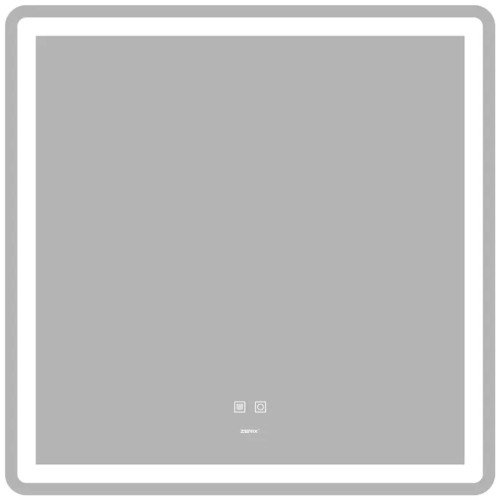 Дзеркало ZERIX MIRRA MR05-80x80 із LED Touch, Anti-fog, димером, рег. яскравості (ZX6058)