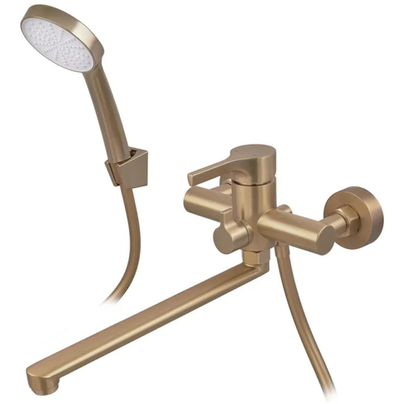 Смеситель для ванны ZERIX REX-006 (EURO) BRUSHED GOLD из нерж. стали (Цвет матовое золото) (ZX6119)