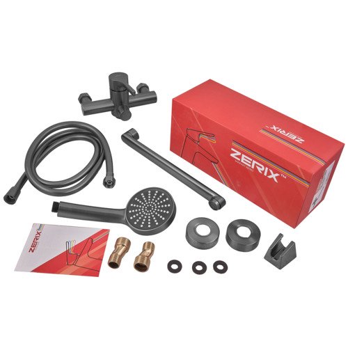 Смеситель для ванны ZERIX REX-006 (EURO) GRAPHITE из нерж. стали (Цвет графит) (ZX6120)