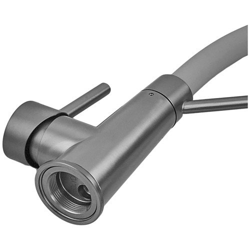 Смеситель для кухни с силиконовым изливом Zerix FUL-017 Graphite Refl.Gray из нерж. стали SUS304 (цв.графит) (ZX5996)