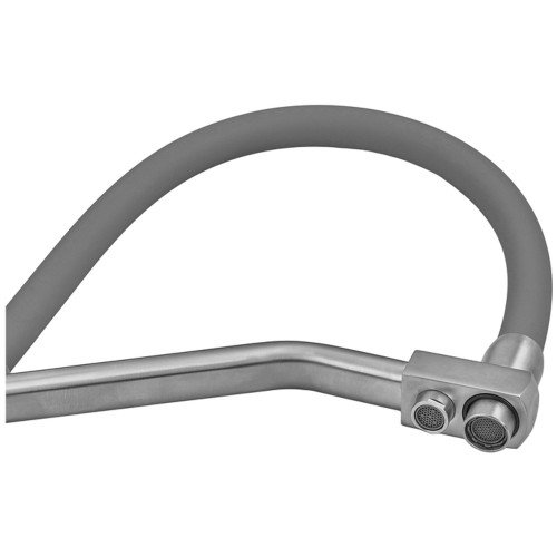 Смеситель для кухни с силиконовым изливом Zerix FUL-021 Refl.Gray из нерж. стали SUS304 с выходом для пит.воды (ZX5998)