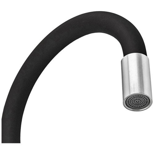 Смеситель для кухни ZERIX REX-011 CHROME REFL.BLACK из нерж. стали (Цвет хром+силиконовый излив черный) (ZX6127)