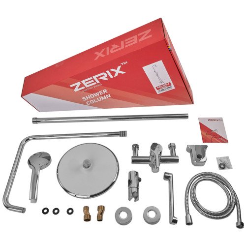 Душевая колонна со смесителем ZERIX REX-009-J CHROME из нерж. стали (Цвет хром) (ZX6124)