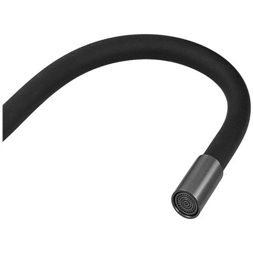 Смеситель для кухни ZERIX REX-011 GRAPHITE REFL.BLACK из нерж. стали (Цвет графит+силиконовый излив черный) (ZX6131)