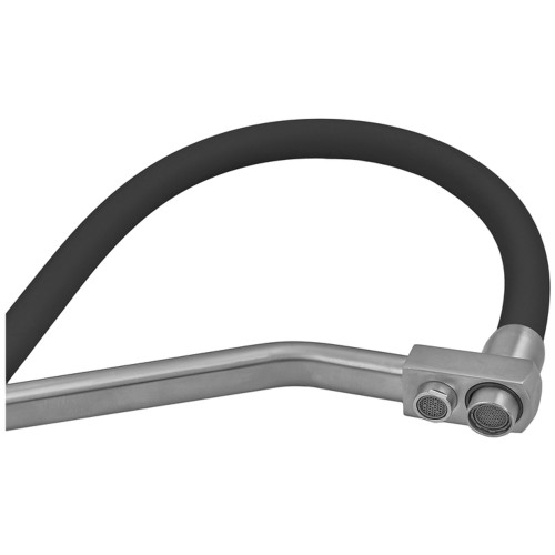 Смеситель для кухни с силиконовым изливом Zerix FUL-021 Refl.Black из нерж. стали SUS304 с выходом для пит.воды (ZX5997)