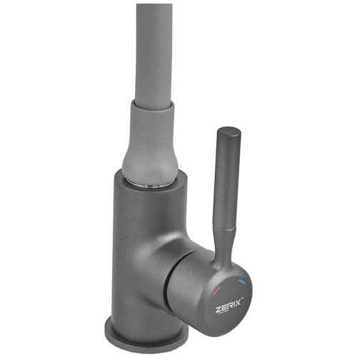 Смеситель для кухни Zerix Atrium-011-T Graphite Refl.Gray (Цвет графит+силик.излив серый) (ZX6107)