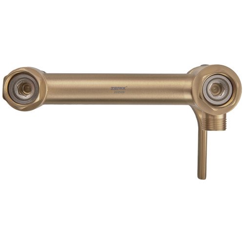 Смеситель настенный с гигиеническим душем ZERIX REX-222 BRUSHED GOLD из нерж. стали (Цвет матовое золото) (ZX6122)