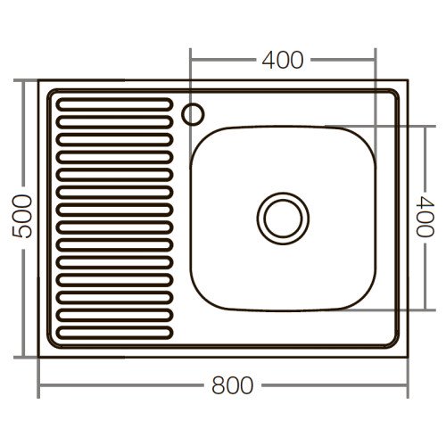Кухонная мойка накладная ZERIXZ8050R-04-160E (satin) (ZX1615)