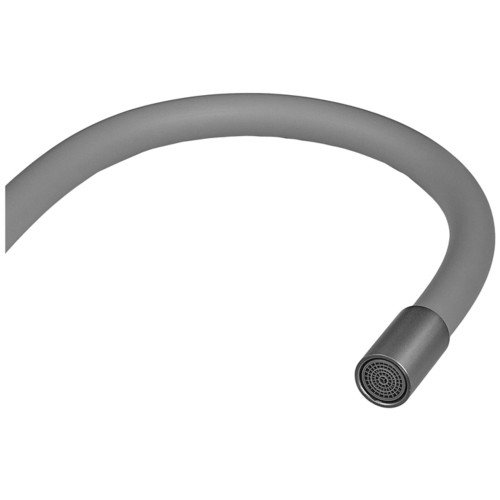 Смеситель для кухни ZERIX REX-011 GRAPHITE REFL.GREY из нерж. стали (Цвет графит+силиконовый излив серый) (ZX6130)
