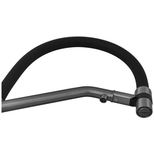 Змішувач для кухні з силіконовим виливом Zerix MAG-021 Graphite Refl.Black з нержавіючої сталі SUS304 з виходом для питної води (ZX6005)