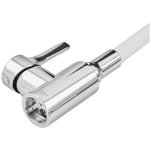 Смеситель для кухни ZERIX REX-011 CHROME REFL.WHITE из нерж. стали (Цвет хром+силиконовый излив белый) (ZX6129)