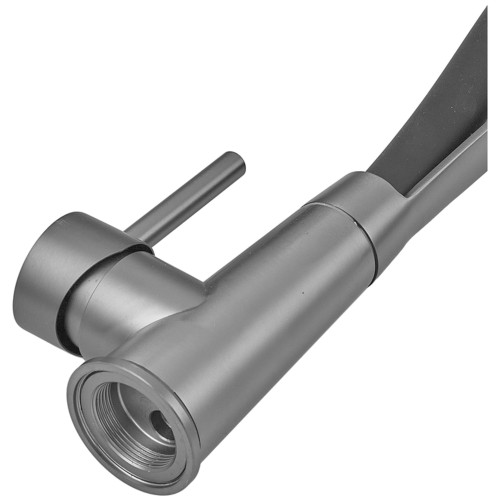 Змішувач для кухні з силіконовим виливом Zerix MAG-017 Graphite Refl.Black з нержавіючої сталі SUS304 (вилив чорний) (ZX6002)