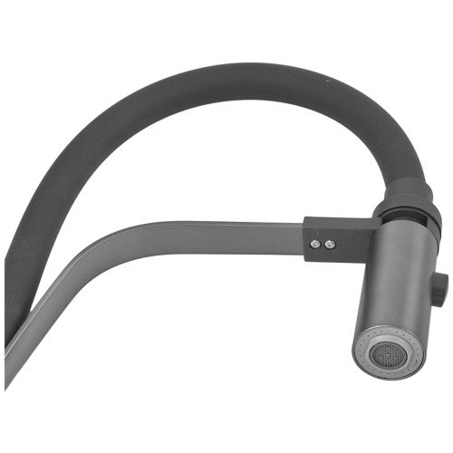 Змішувач для кухні з силіконовим виливом Zerix MAG-017 Graphite Refl.Black з нержавіючої сталі SUS304 (вилив чорний) (ZX6002)