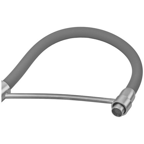 Смеситель для кухни с силиконовым изливом Zerix FUL-017 Refl.Gray из нерж. стали SUS304 (изл.серый) (ZX5993)