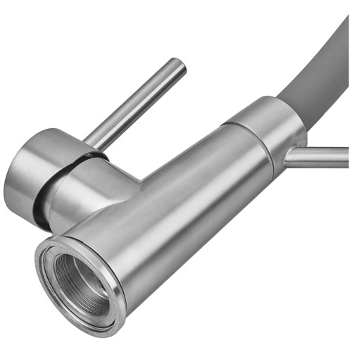 Смеситель для кухни с силиконовым изливом Zerix FUL-017 Refl.Gray из нерж. стали SUS304 (изл.серый) (ZX5993)